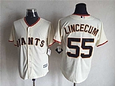 Majestic San Francisco Giants #55 Tim Lincecum Cream Stitched Jersey,baseball caps,new era cap wholesale,wholesale hats